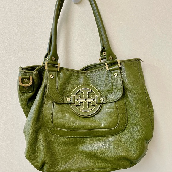 Tory Burch Handbags - Tory Burch Green Shoulder Bag with Gold Accents